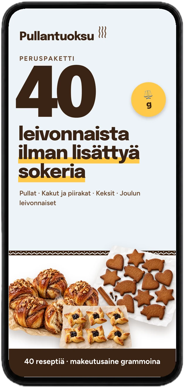 Kansi puhelimessa: 40 leivonnaista ilman lisättyä sokeria